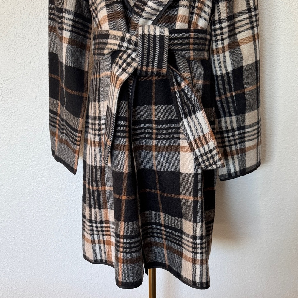 Keren Hart Plaid Belted Coatigan size XL - Picture 4 of 13